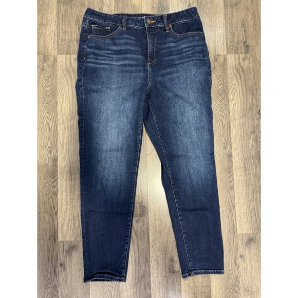 Chicos Womens Jeans Skinny Ankle Stretch Mid Rise Blue Denim Dark Faded Size 12R - Picture 1 of 8